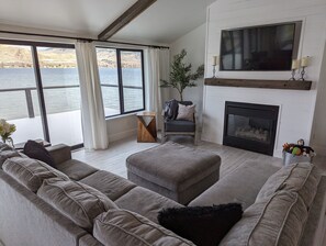 Comfortable gathering area with incredible views.