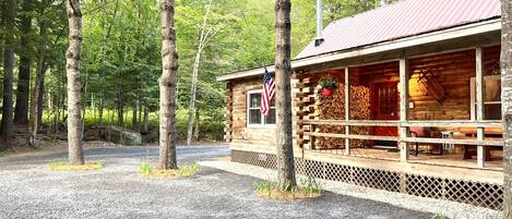 Sit and relax in the covered front porch