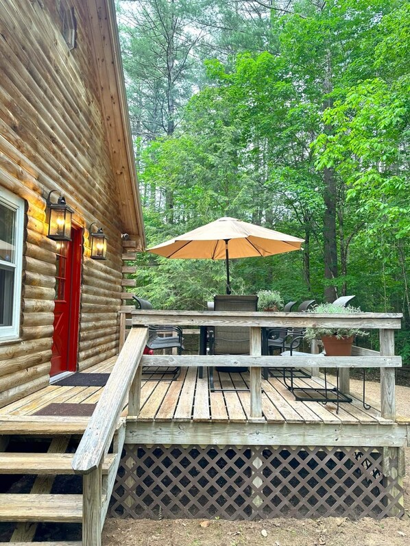 Ample deck to dine surrounded by nature
