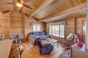 Living Room | Main Floor | Free WiFi | Wood-Burning Stove | Ceiling Fan