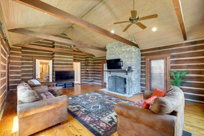 Living Room | Wood-Burning Fireplace