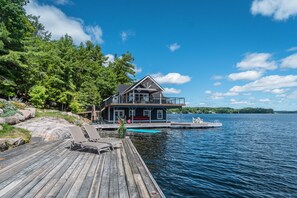 Dock from Main Cottage looking at the boathouse