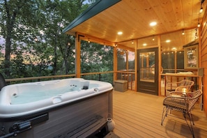 Relax with a view in our new hot tub!