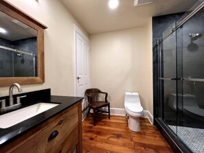 Large walk-in bathroom with spacious shower