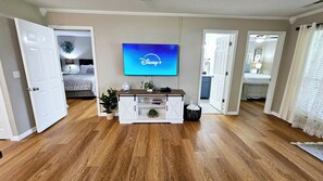 Living Room Smart TV and Entertainment Center
