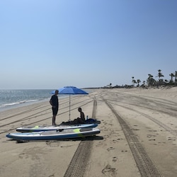 Beach in front of home