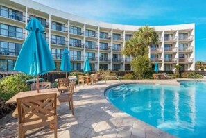 Sitting areas at pool