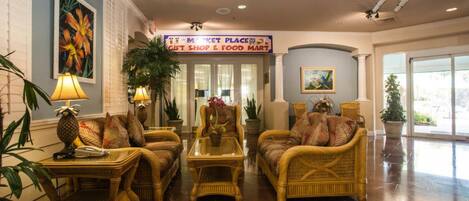 The beautiful lobby with plenty of seating. 