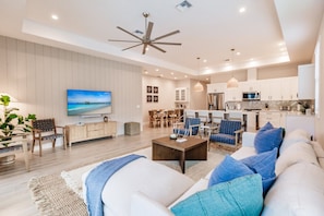 Living Room, Smart TV, Sonos Sound System.