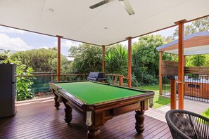 Pool table by the outdoor