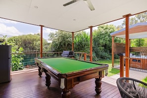 Pool table by the outdoor