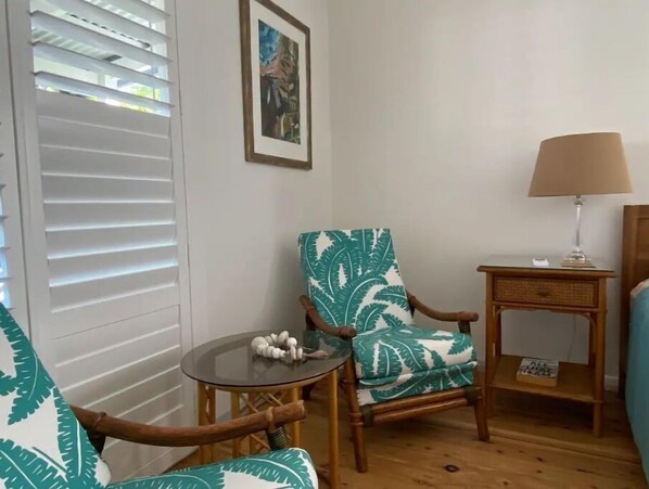 Sitting area in the main bedroom.