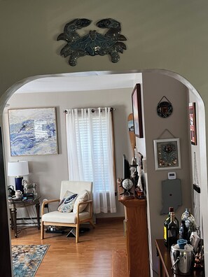 View from kitchen looking into family room