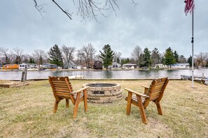 Backyard | Fire Pit | On-Site Lake Access