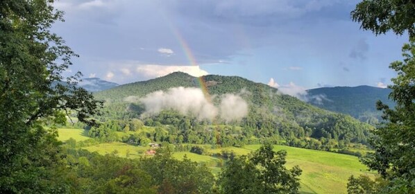 Ever-changing view of Rabun Gap and Black Rock State Park from our deck.