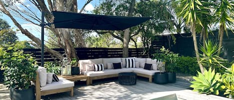 Pool and outdoor lounge area