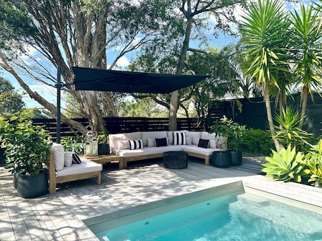 Pool and outdoor lounge area