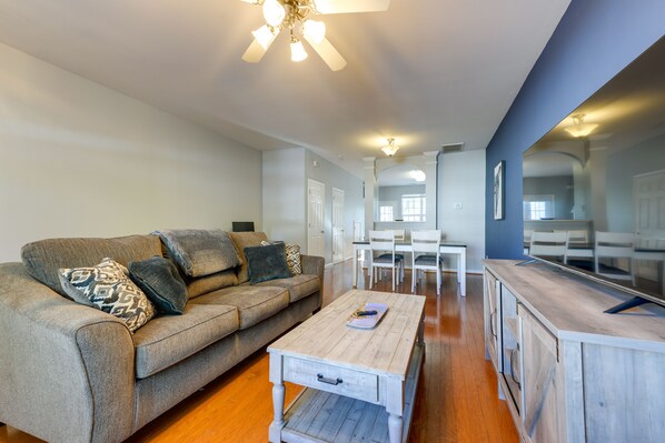 Raleigh Vacation Rental | 2BR | 2.5BA | 1,266 Sq Ft | Stairs Required to Access