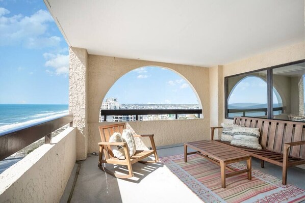 Outdoor patio with breathtaking ocean views