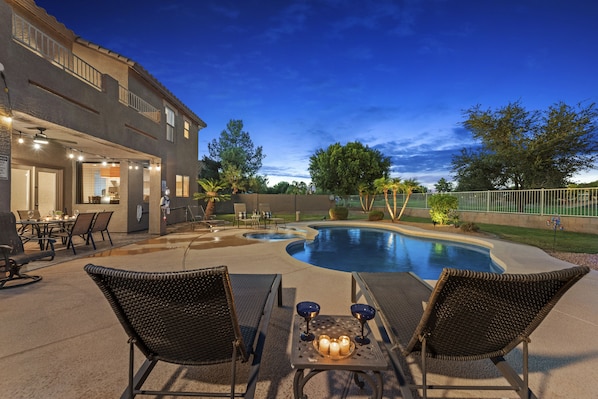 Fabulous heated pool and spa. Home sits on the Coldwater Springs Gold Course.