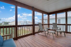 Large Upper Screen Porch with Private Entrance from Primary Bedroom.