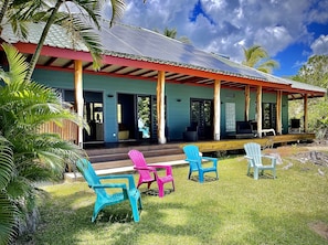 Backyard facing the beach and the lagoon