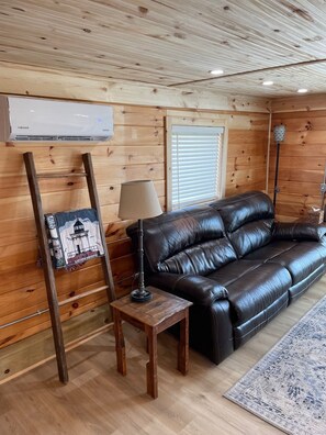 The couch reclines to the zero gravity position and is easy to fall asleep on!