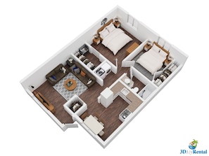3D View of Interior of Unit