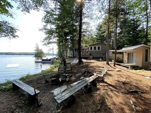 Fire pit looking onto south facing dock.