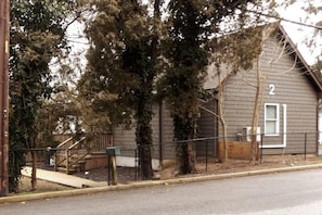 street side parking in front of gate entrance