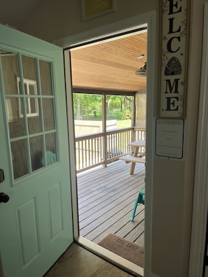 front door leading to your own private deck.