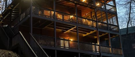 Riverfront Retreat sparkles in the moonlight