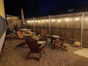 Private Yard at night. If you like star gazing it gets dark out here.