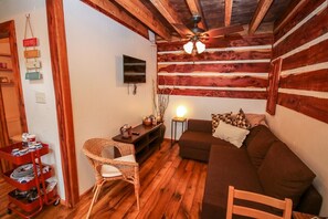 White Oak flooring harvested near the Red River. Couch that makes into a bed!