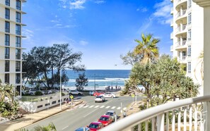 Balcony with the city and the ocean views