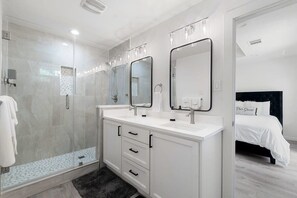 Bathroom with dual vanity