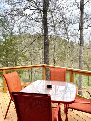 Lovely view from deck w/outdoor seating