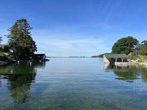 View from Adirondack chair on dock