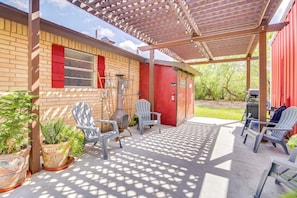 Patio w/ Pergola | Gas Grill (Propane Provided) | Chimenea (Wood Not Provided)