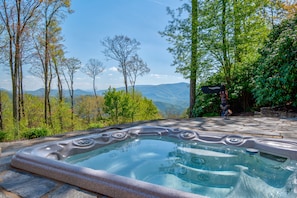 Hot Tub Set into the Flag Stone Patio with an Amazing View