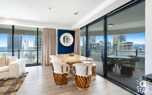 Share sumptuous meals with the family in this sophisticated dining area