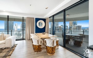 Share sumptuous meals with the family in this sophisticated dining area