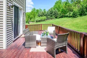 Cozy seaing area on the deck.