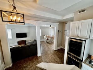 Downstairs living space.