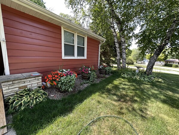 Front yard showing some of the landscaping.