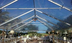 Outdoor banquet area