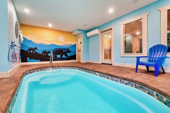 Heated indoor pool exclusively for the use  of Oso Splashed guests