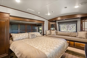 Comfortable king bed and couch