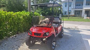 Free 4-person golf cart available to use during your stay. 
