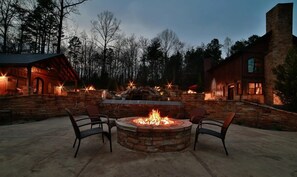 Fire pit by the pool